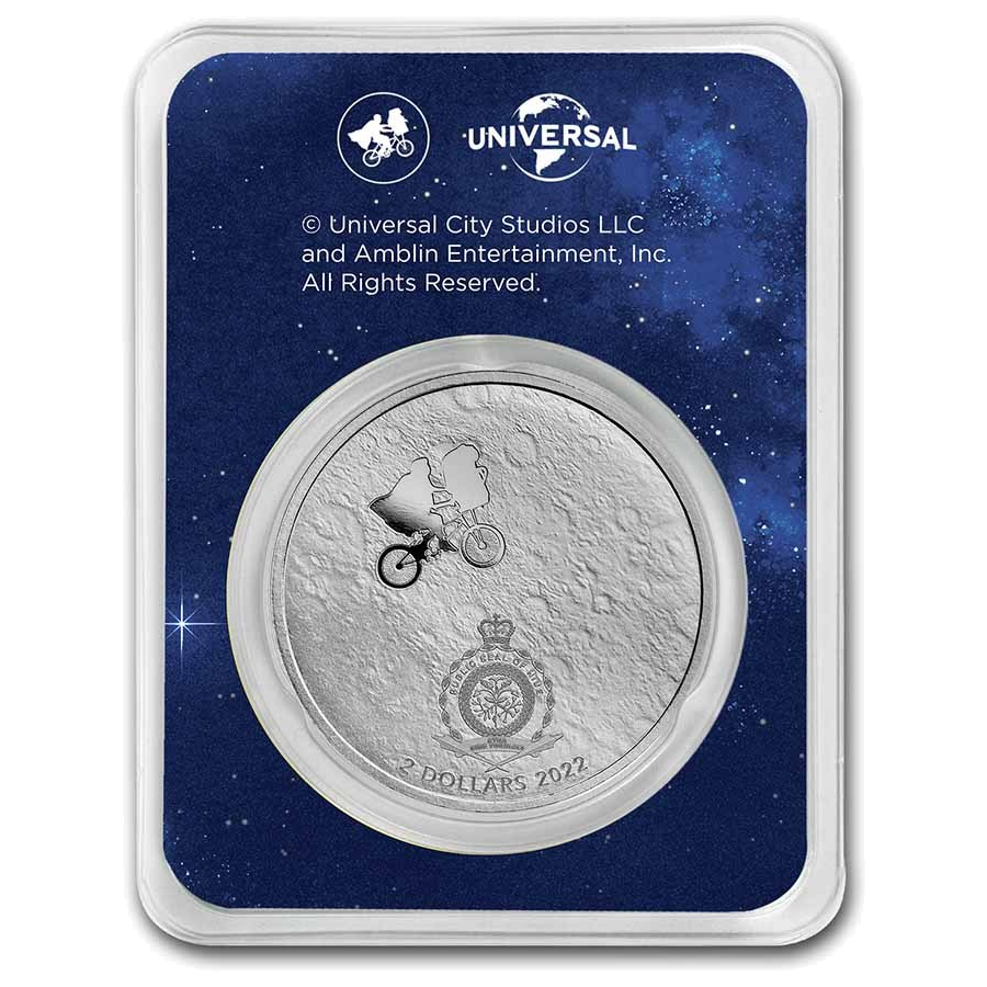 2022 Niue E.T. 40th Anniversary 1 oz Silver Coin – issuer side shown in TEP packaging