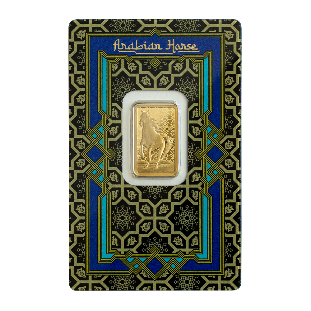 Pamp Arabian Horse 5g Pure Gold Bar with Pendant Frame