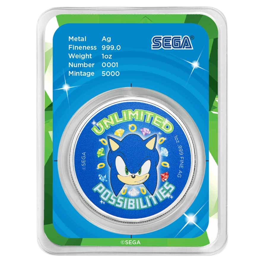 Sonic the Hedgehog 35th Anniversary 1 oz Silver Round in TEP – additional view