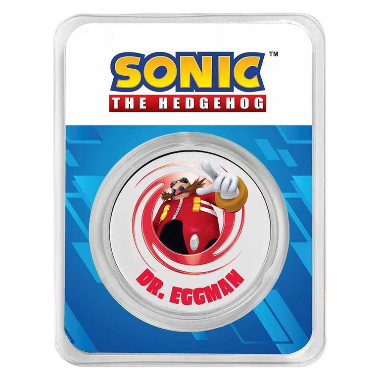 Sonic The Hedgehog Dr Eggman Colorized 1 oz Silver Round in TEP