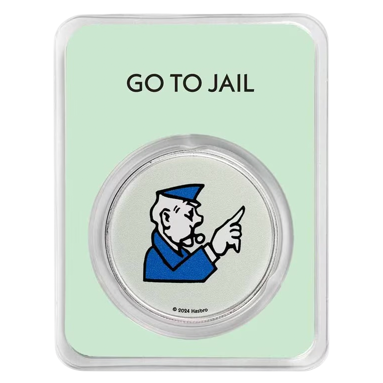 2024 Samoa Monopoly Board Space: Go To Jail 1 oz Silver Coin in TEP
