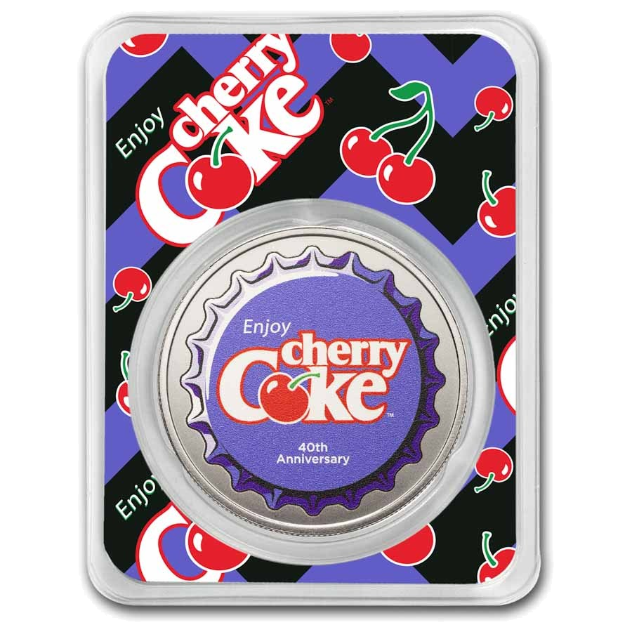 Coca-Cola® Cherry Coke® Colorized 1 oz Silver Round in TEP