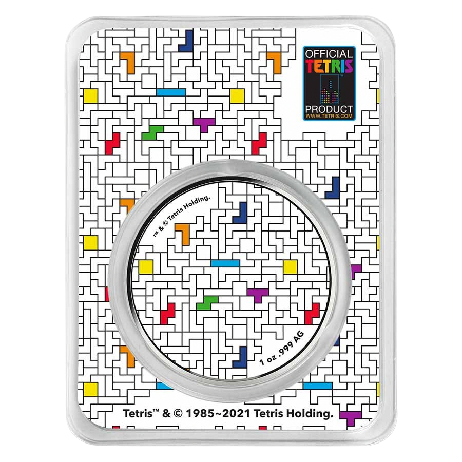 Tetris™ 1 oz Silver 40th Anniversary Colorized Round in TEP