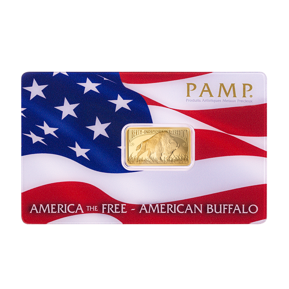 Pamp America the Free 5g Pure Gold Bar - American Buffalo