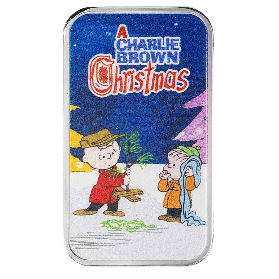 Peanuts® 60th A Charlie Brown Christmas 1 oz Colorized Silver Bar in TEP