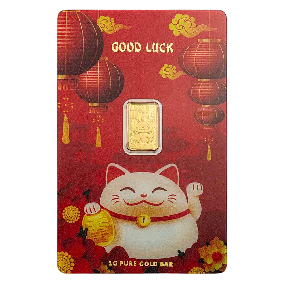 PAMP Lucky Cat 1 Gram Gold Bar