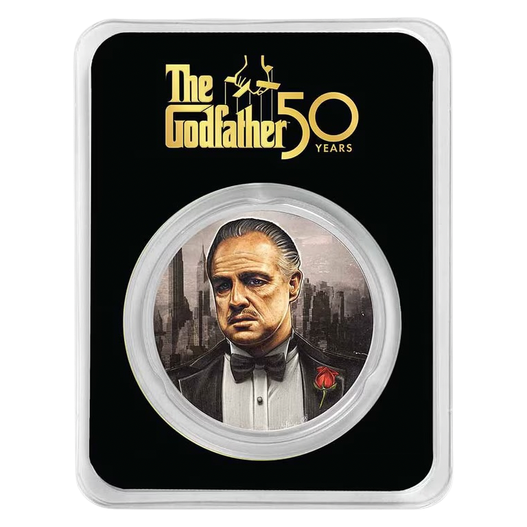 2022 Niue Godfather 50th Anniversary Colorized 1 oz Silver Coin in TEP