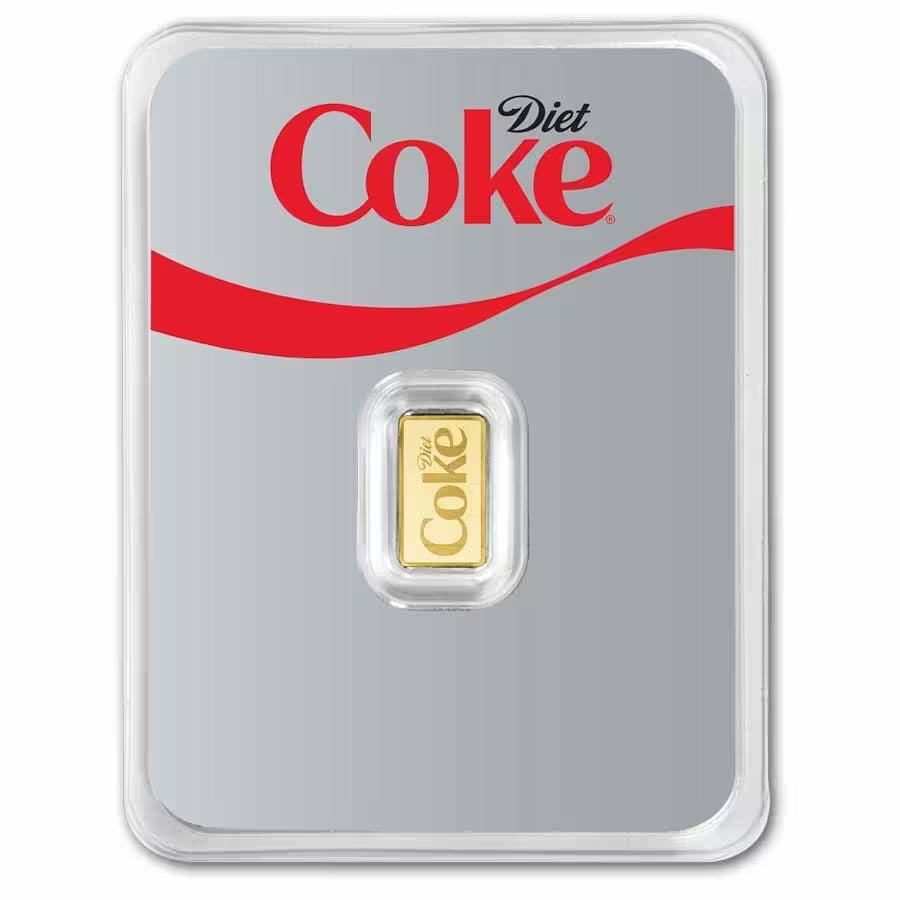 Diet Coke Coca Cola 1g Gold Bar
