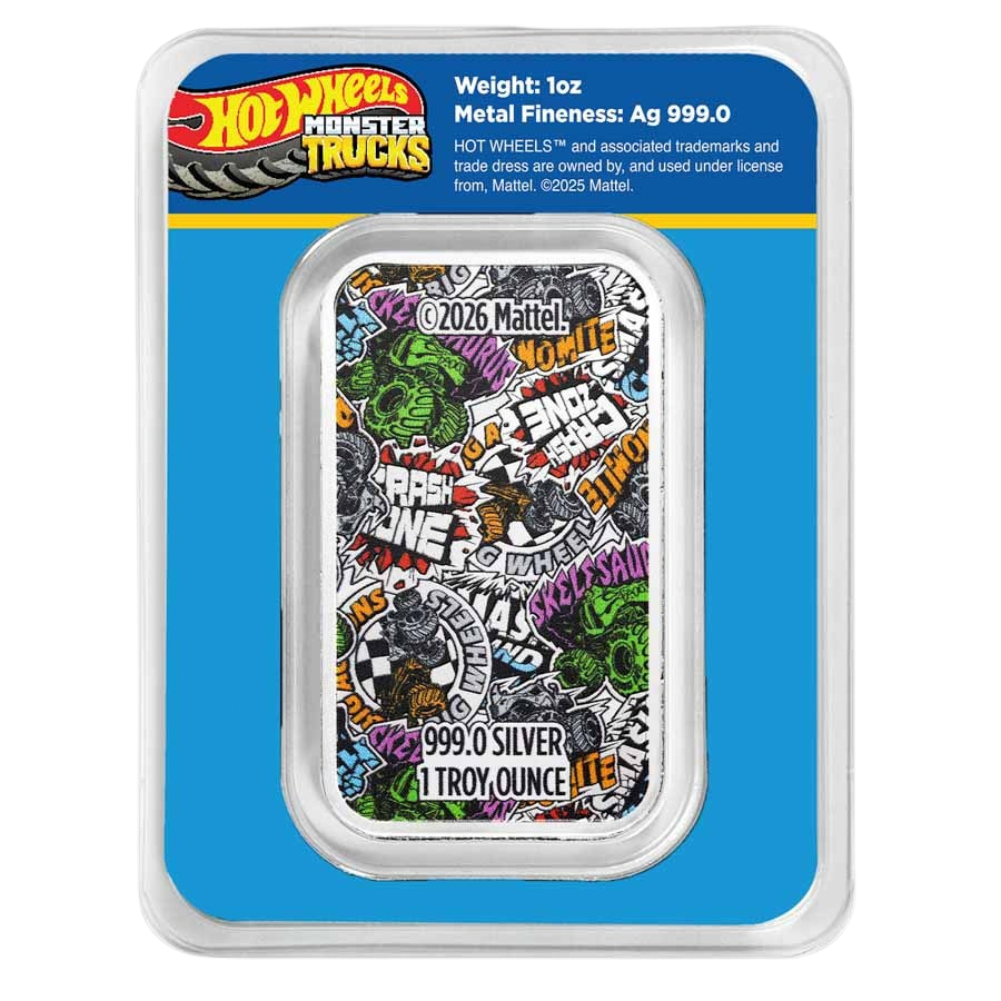Hot Wheels™ Monster Truck Mega Wrex 1 oz Silver Colorized Bar in TEP