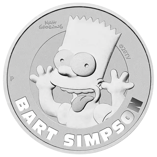 2022 Tuvalu Bart Simpson 1 oz Silver Coin Pre-Owned