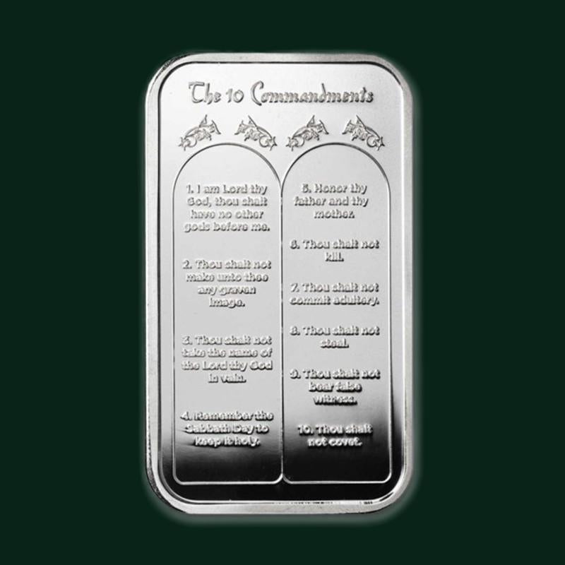Ten Commandments 1oz Silver Bar