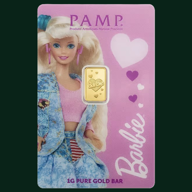 Pamp Valentines Barbie 1g Gold Bar