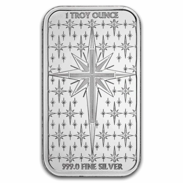 2025 PAMP Holiday Nativity Scene Stained Glass 1 oz Silver Colorized Bar