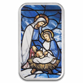 2025 PAMP Holiday Nativity Scene Stained Glass 1 oz Silver Colorized Bar