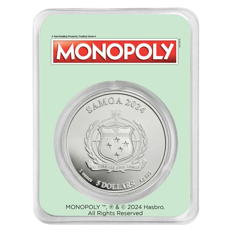 2024 Samoa Monopoly Board Space: Pass Go 1 oz Silver Coin in TEP