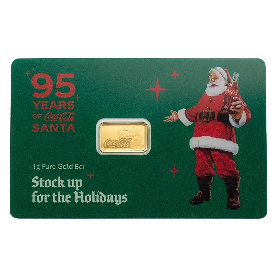 Pamp Coca-Cola® Santa 95th Anniversary 1g Gold Bar