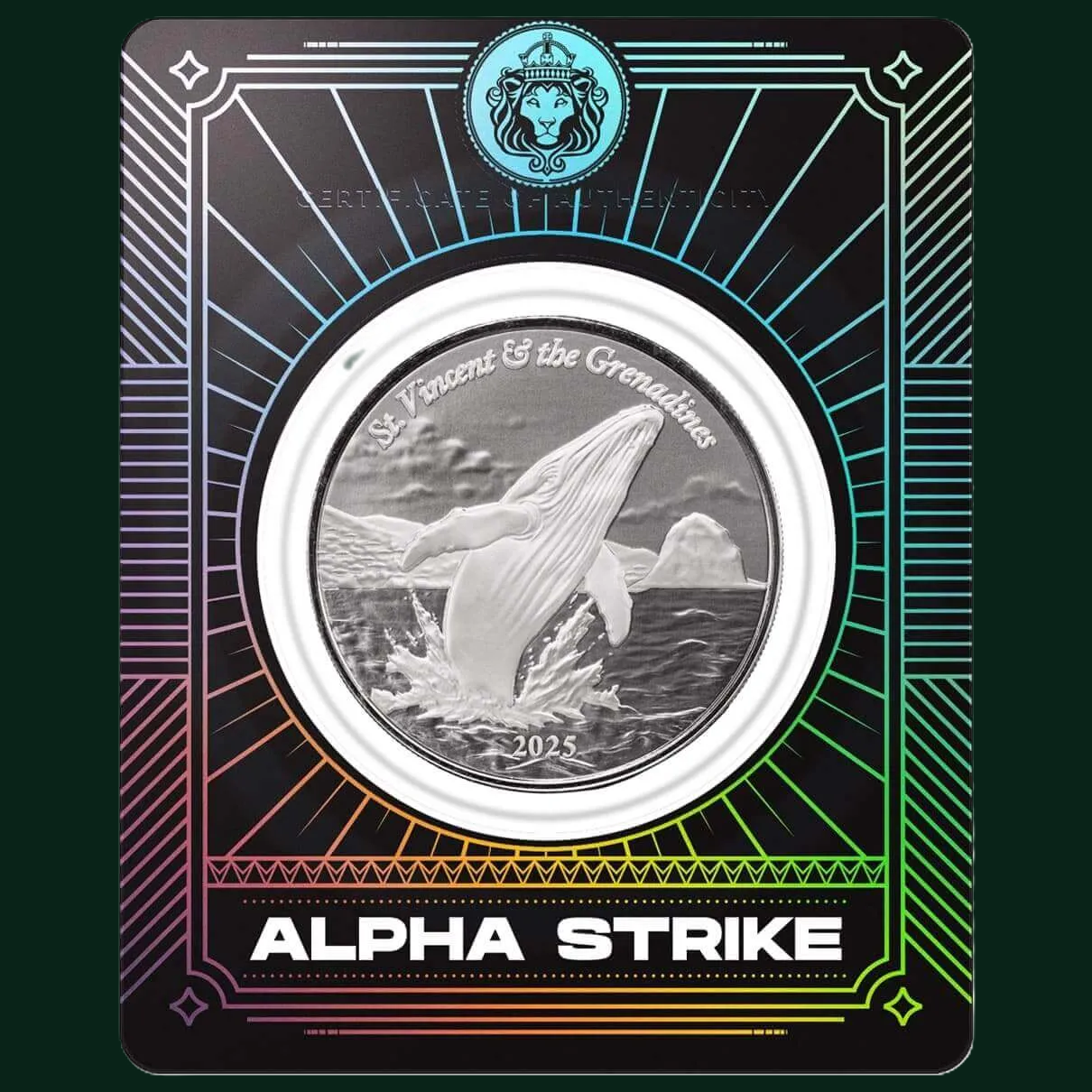 Scottsdale 2025 EC8 St. Vincent & the Grenadines | Humpback Whale 1 oz Silver Coin Alpha Strike