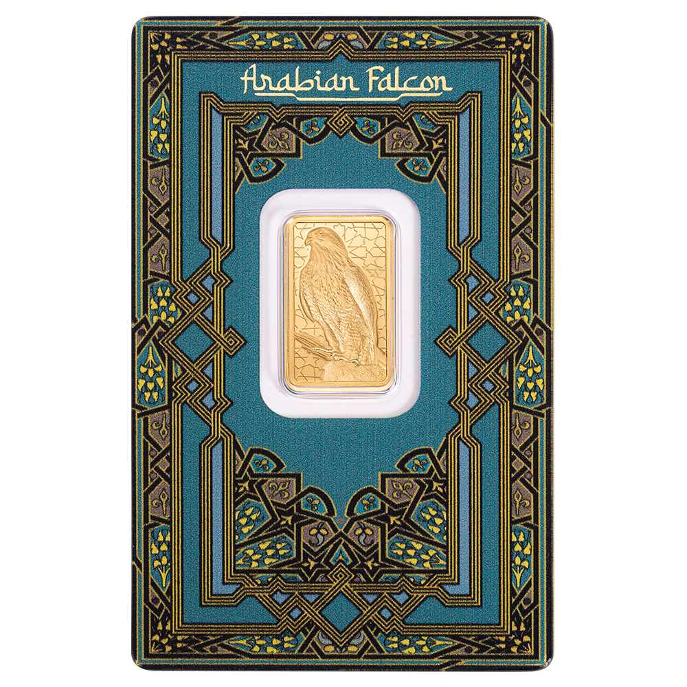 Pamp Arabian Falcon 5g Pure Gold Bar with Pendant Frame