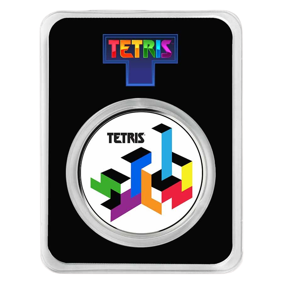 Tetris™ 1 oz Silver 40th Anniversary Colorized Round in TEP