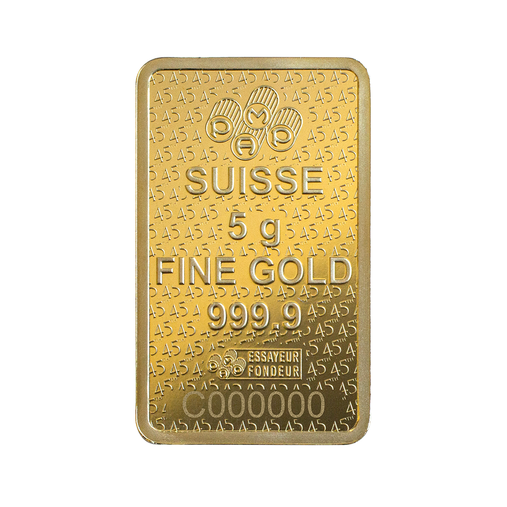 Pamp Lady Fortuna™ 45th Anniversary 5g Gold Bar