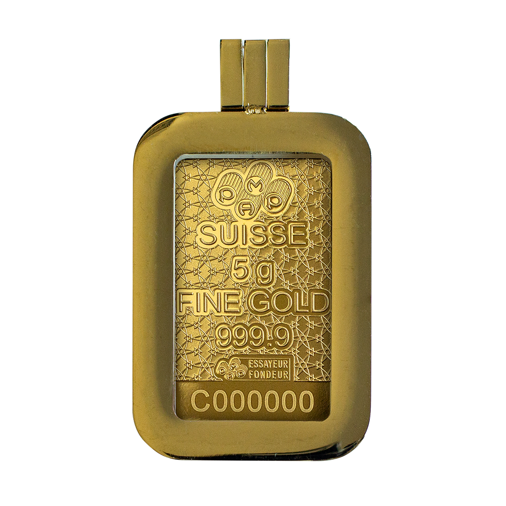 Pamp Arabian Horse 5g Pure Gold Bar with Pendant Frame