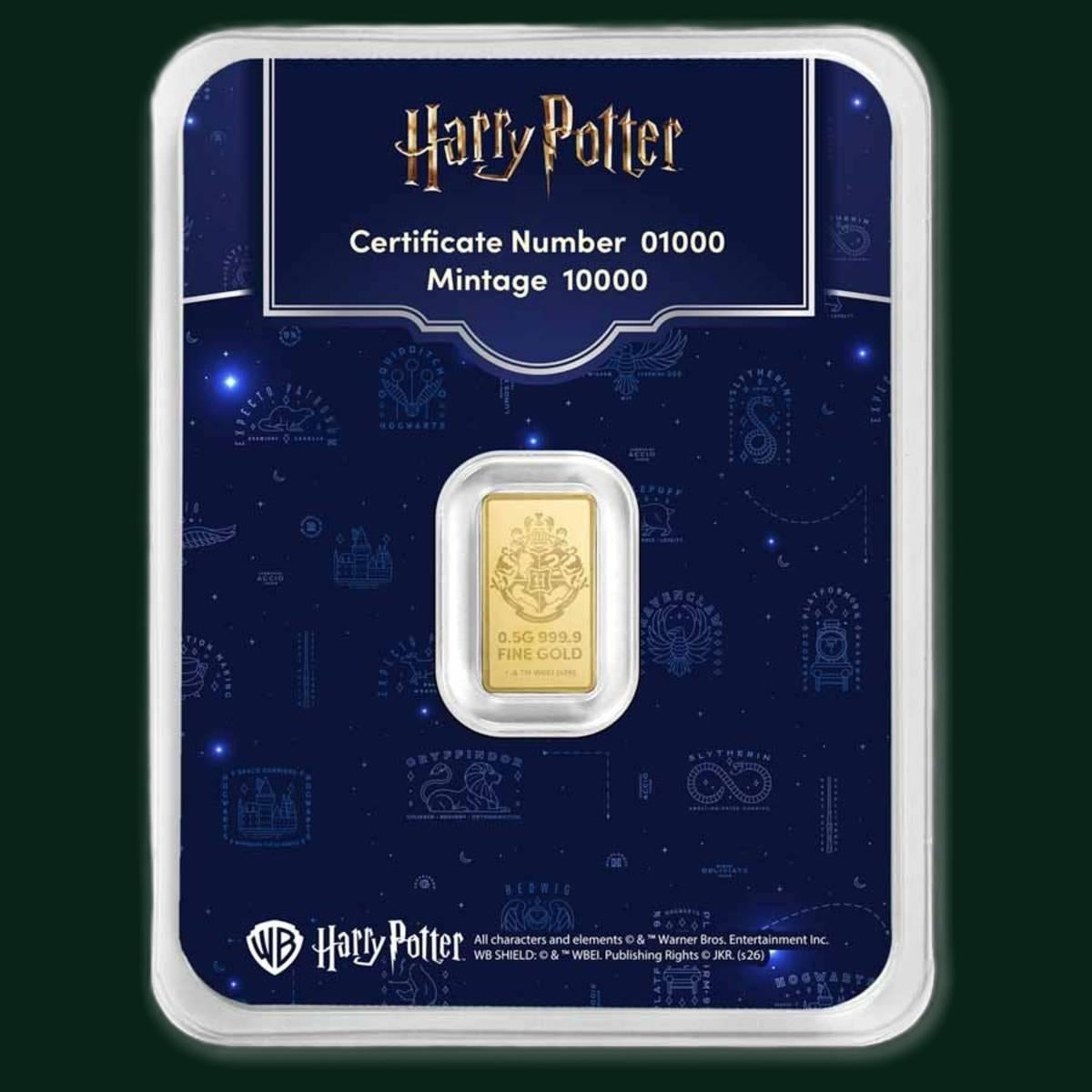 PAMP Harry Potter 25th Anniversary Gold Bar 0.5G