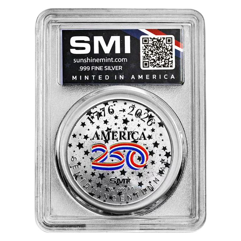 America250™ Colorized 1 oz Silver Round in TEP