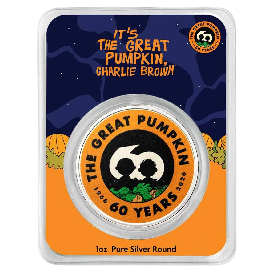 Peanuts - It's the Great Pumpkin 60th Anniversary 1oz Silver Round in TEP