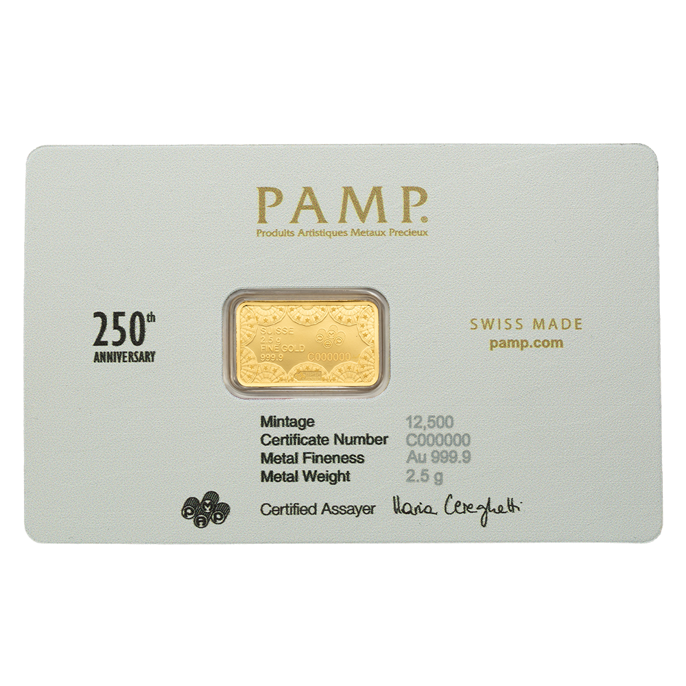2.5g Gold bar 250th Anniversary of the United States