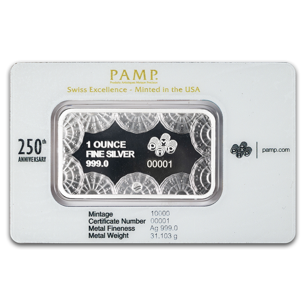 Pamp 1oz Silver 250th Anniversary of USA Eagle