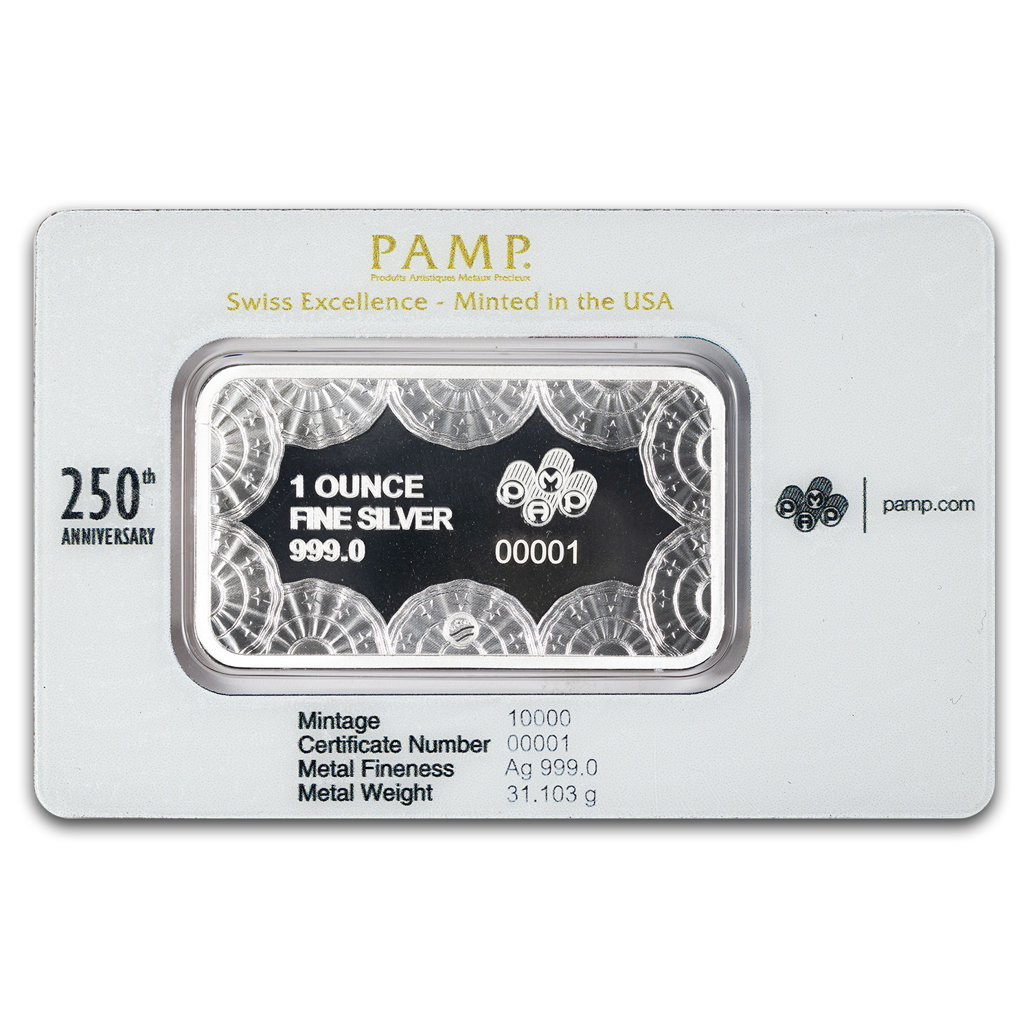 Pamp 1oz Silver 250th Anniversary of USA Eagle