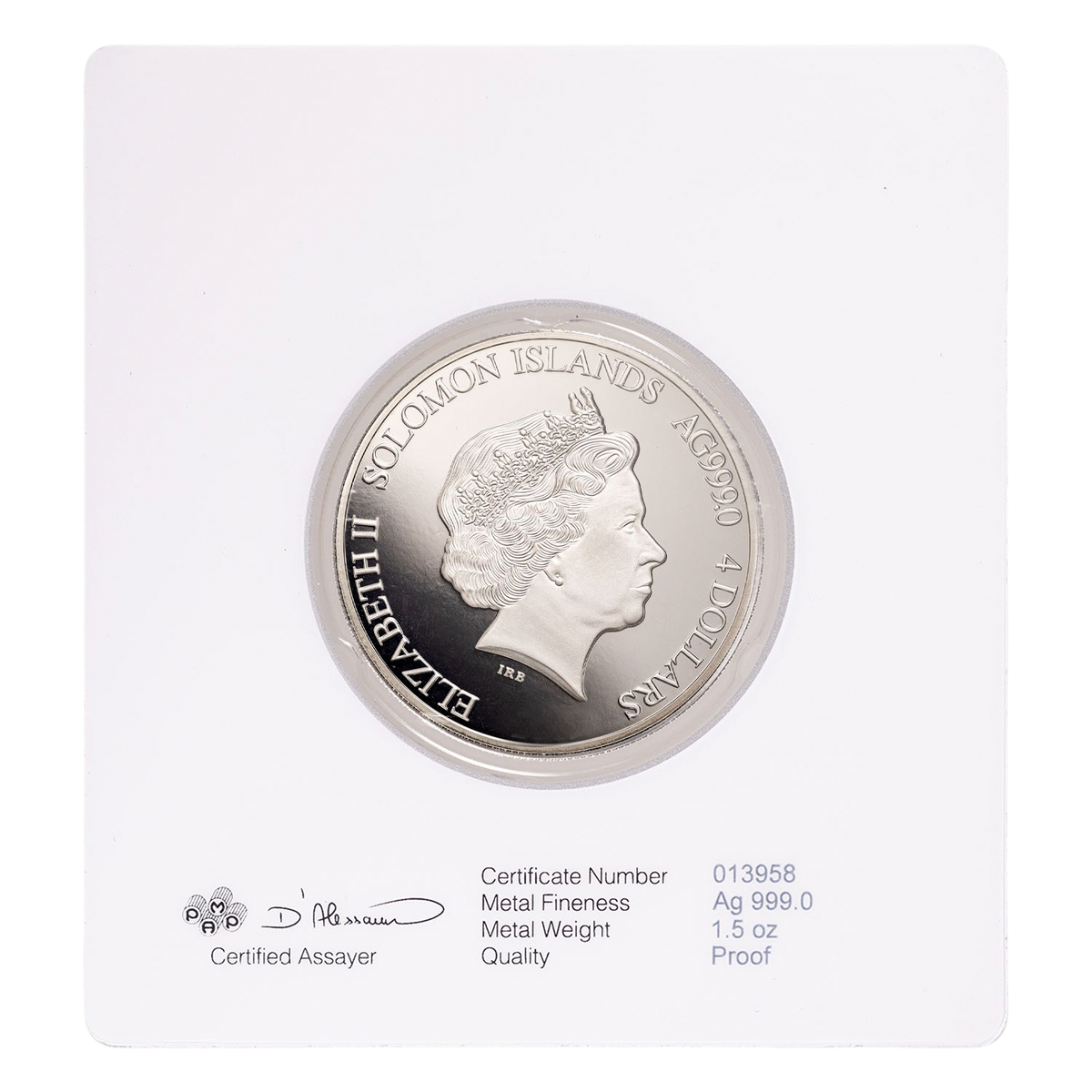 PAMP Suisse Lady Liberty Solomon Islands 1.5oz Silver Coin – Random Year Pre-Owned