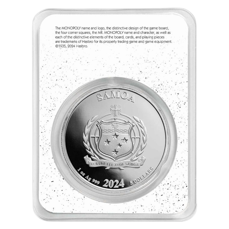 2024 Samoa Mr Monopoly Colorized 1 oz Silver Coin in TEP