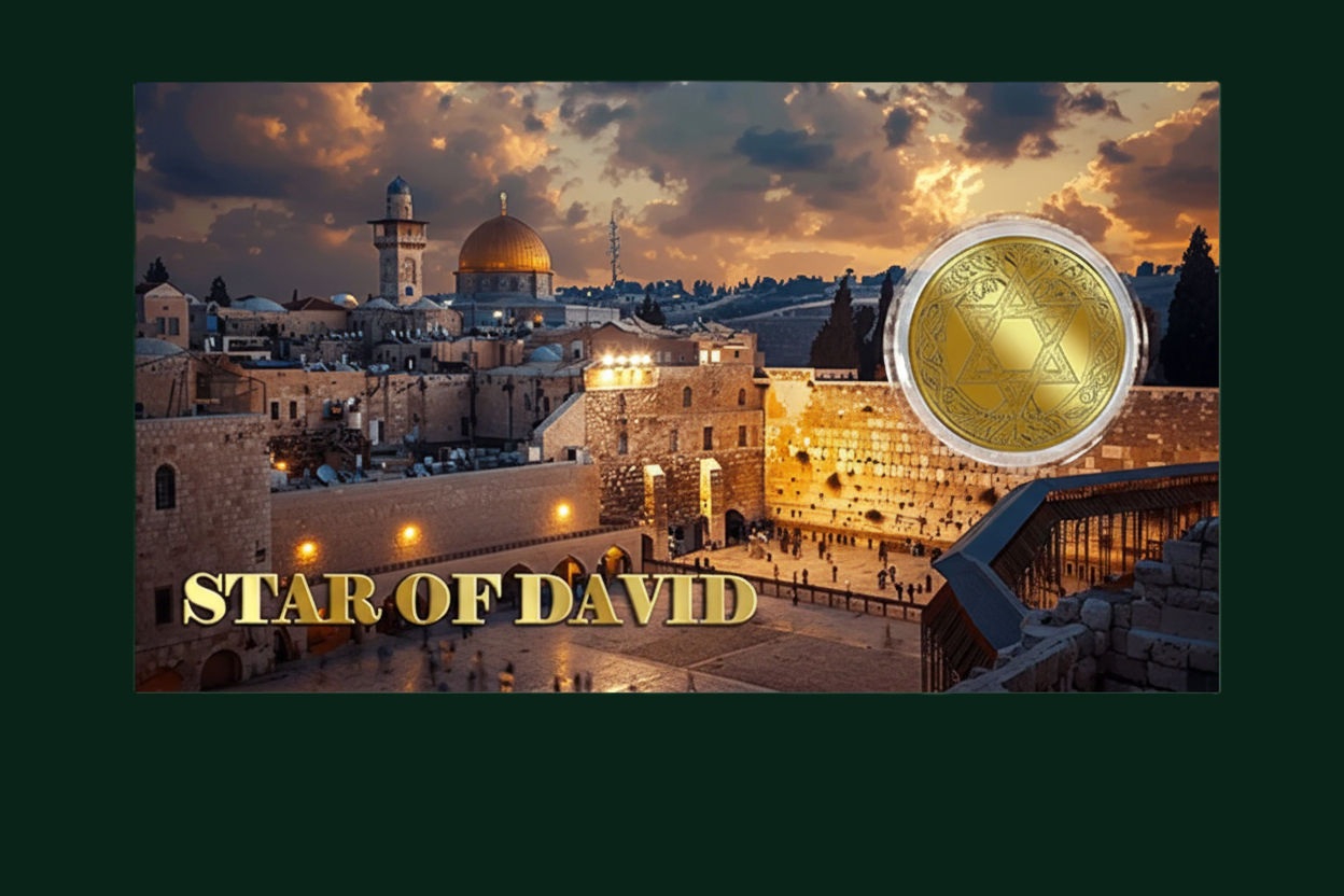 STAR OF DAVID 1/1000 Oz Gold Coin in Card 12$ Liberia 2026
