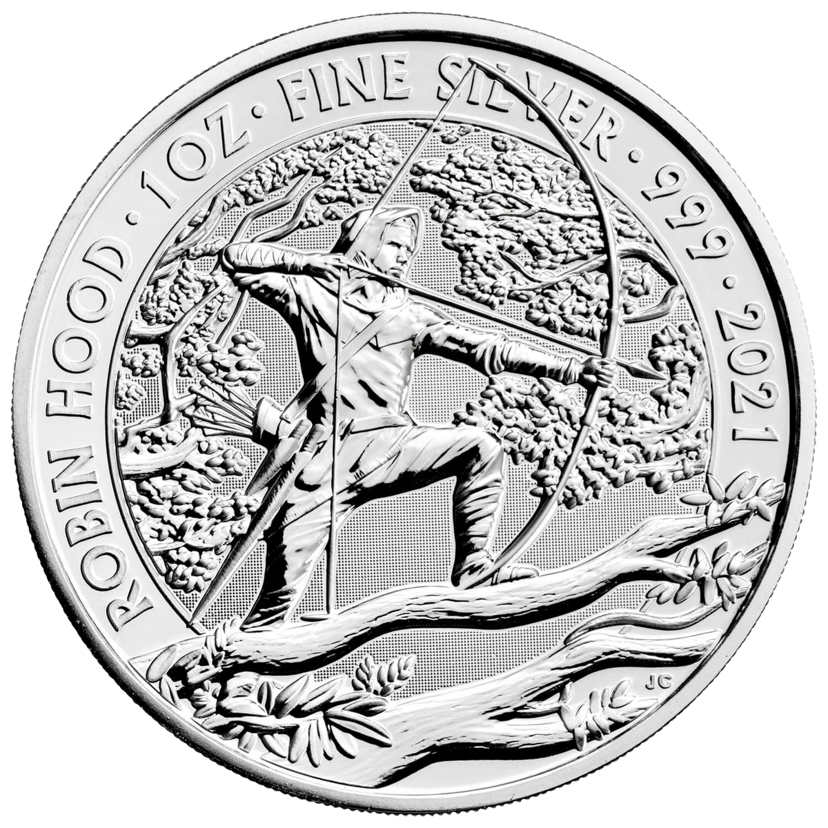2021 Robin Hood 1 oz Silver Bullion Coin Pre-Owned – product view