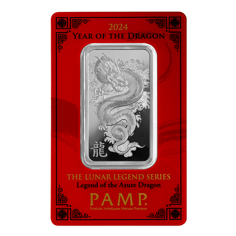 2024 Pamp Lunar Year of the Dragon - Legend of the Azure Dragon 1oz Silver Bar