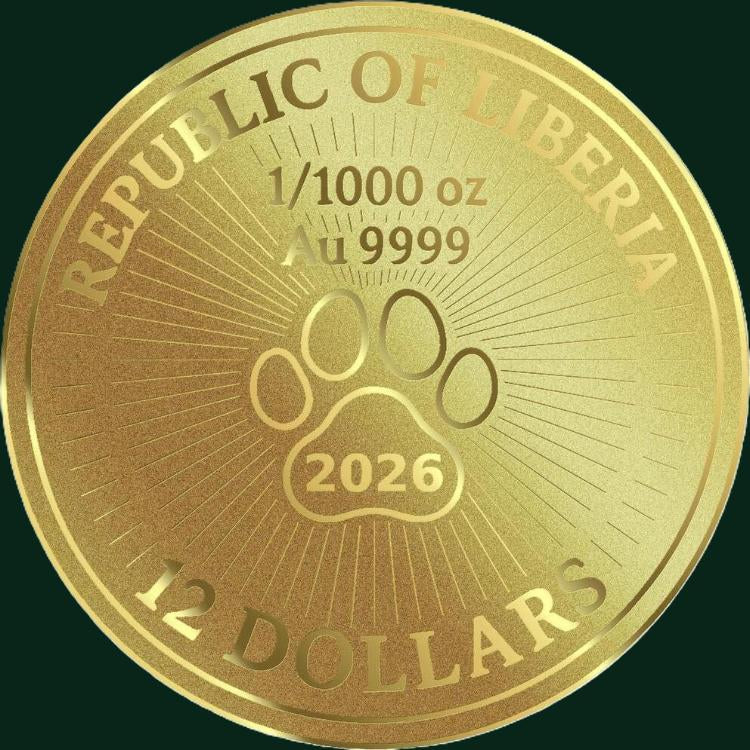 Niue 12 Dollars A FRIEND IN NEED 1/1000 Oz Gold Coin 12$ Liberia 2026