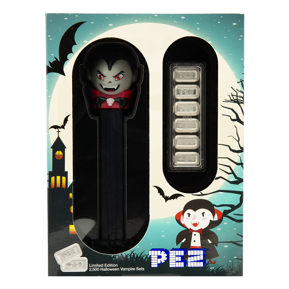 2026 PEZ® Gift Set Vampire Dispenser 6x5g Silver Wafers