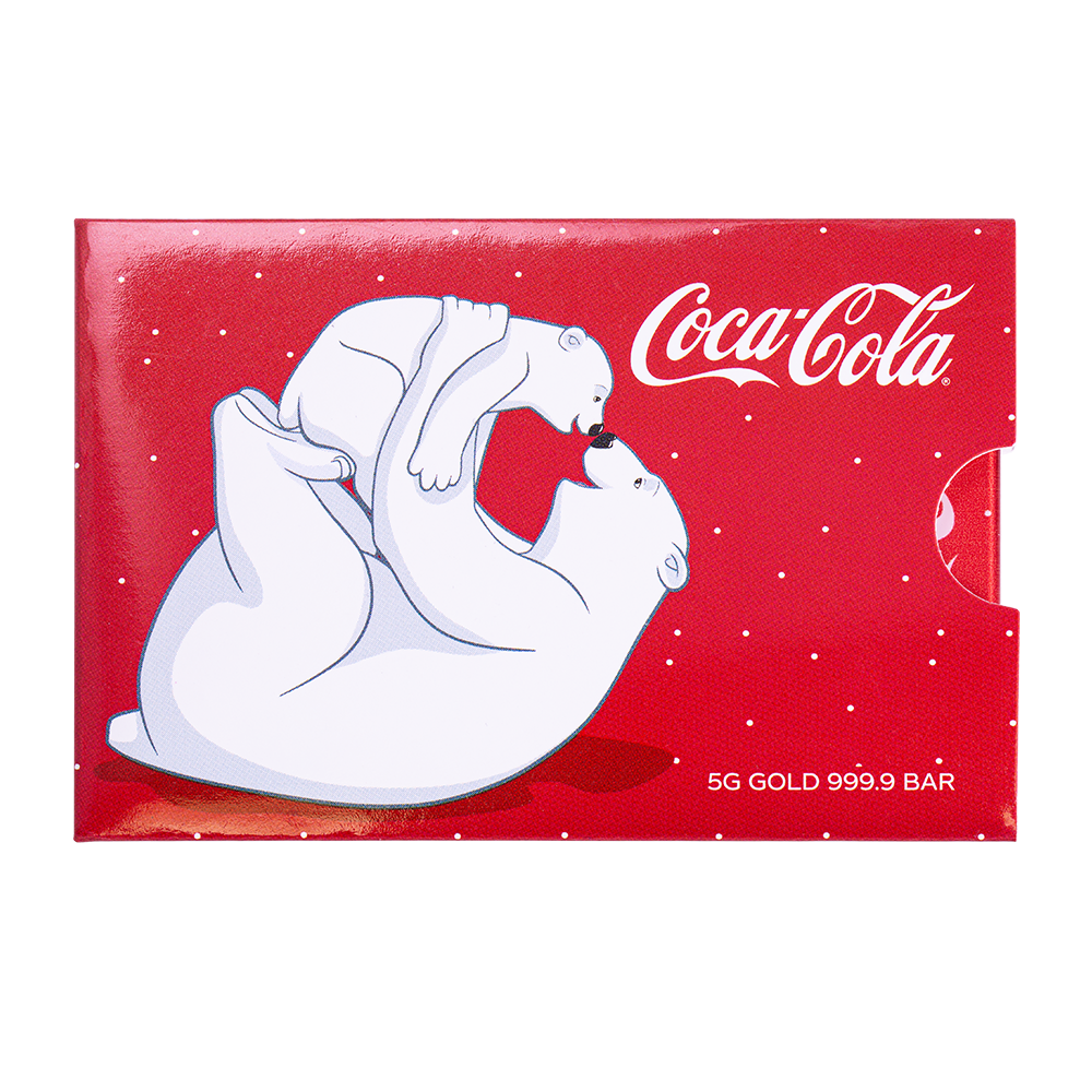 Pamp Coca Cola Holiday Polar Bears 5g Gold Bar