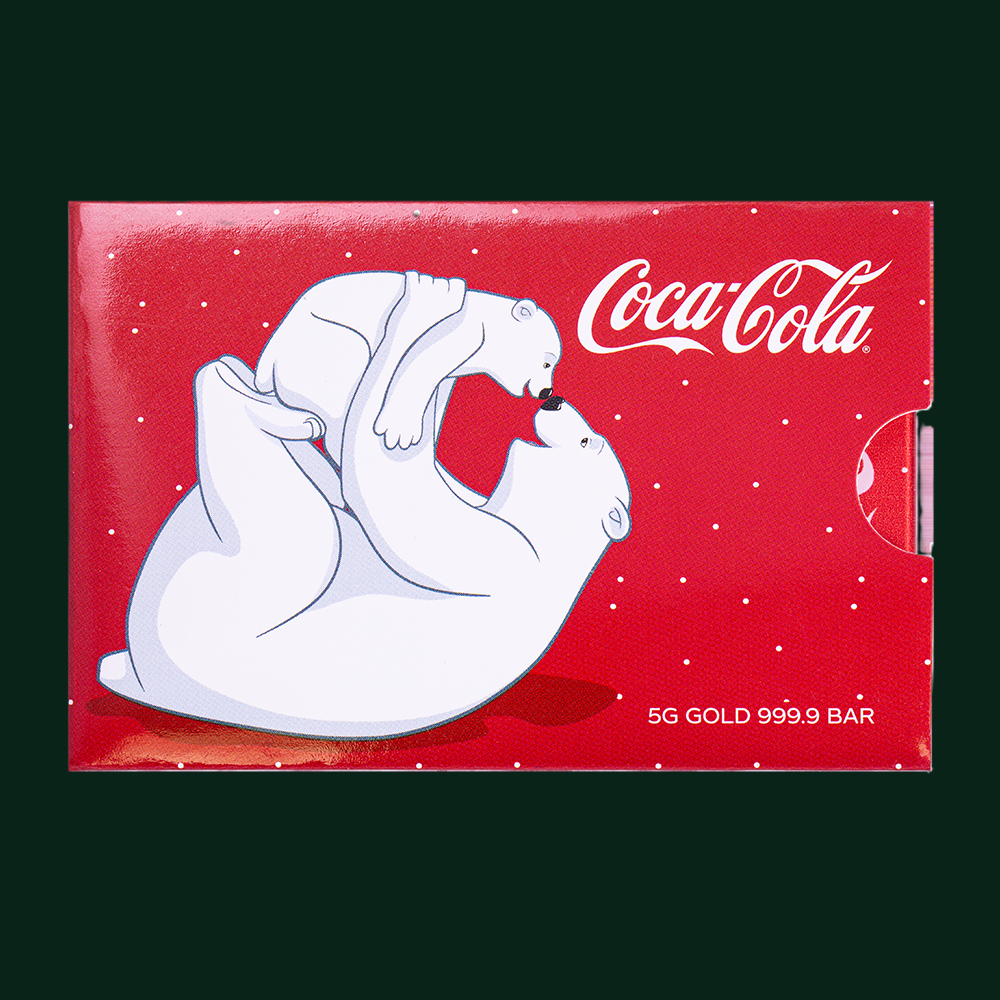 Pamp Coca Cola Holiday Polar Bears 5g Gold Bar