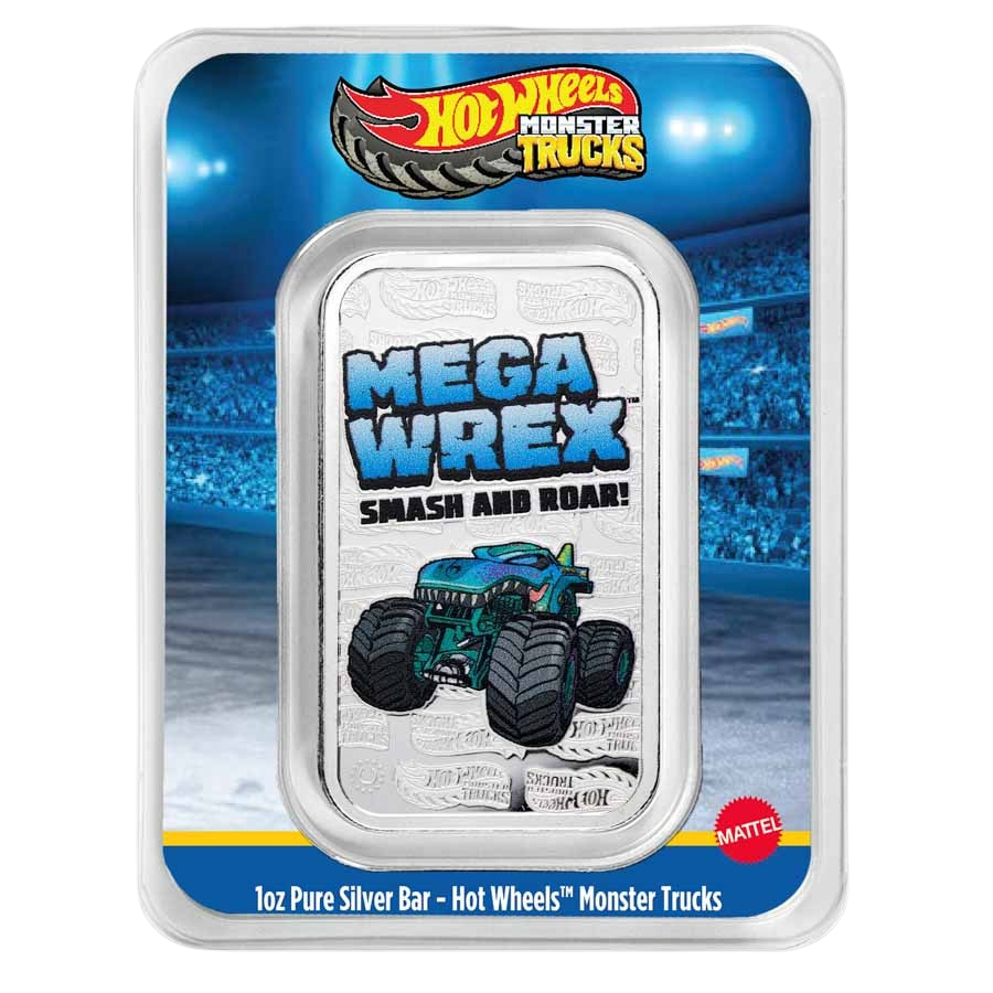 Hot Wheels™ Monster Truck Mega Wrex 1 oz Silver Colorized Bar in TEP