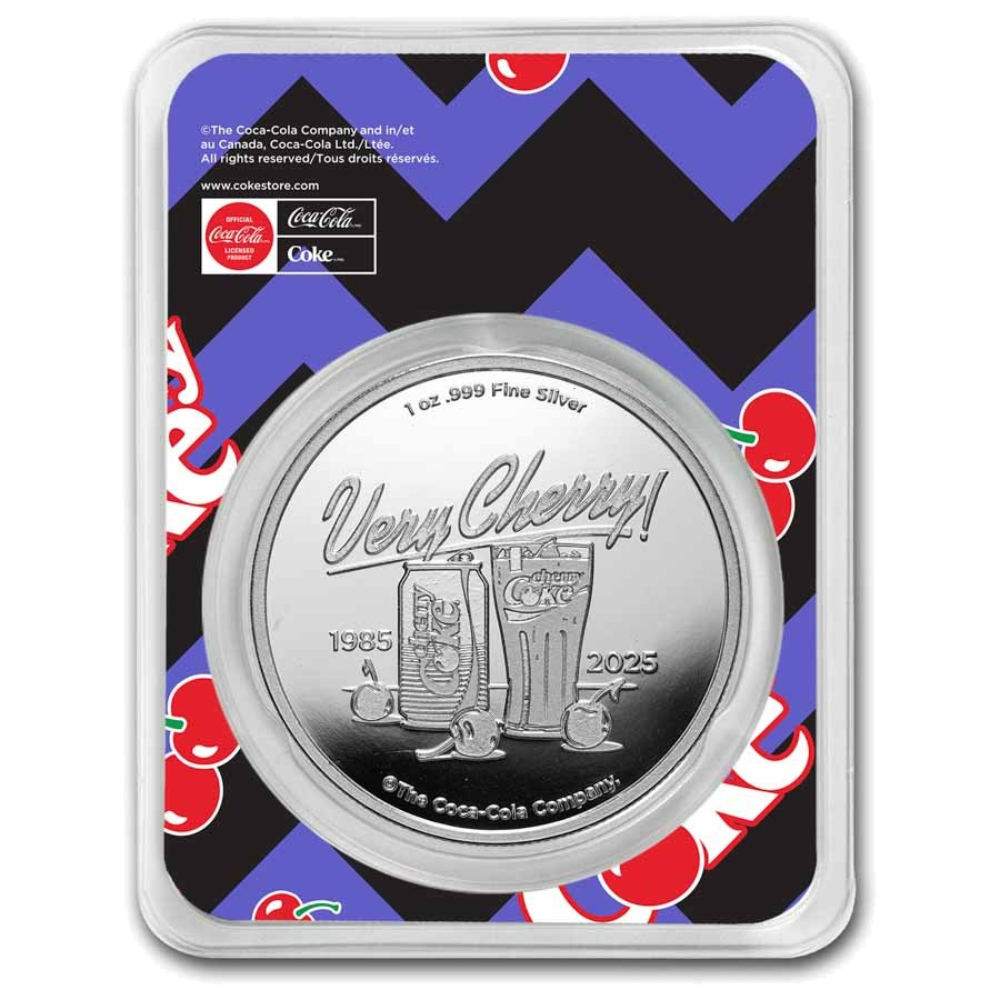 Coca-Cola® Cherry Coke® Colorized 1 oz Silver Round in TEP