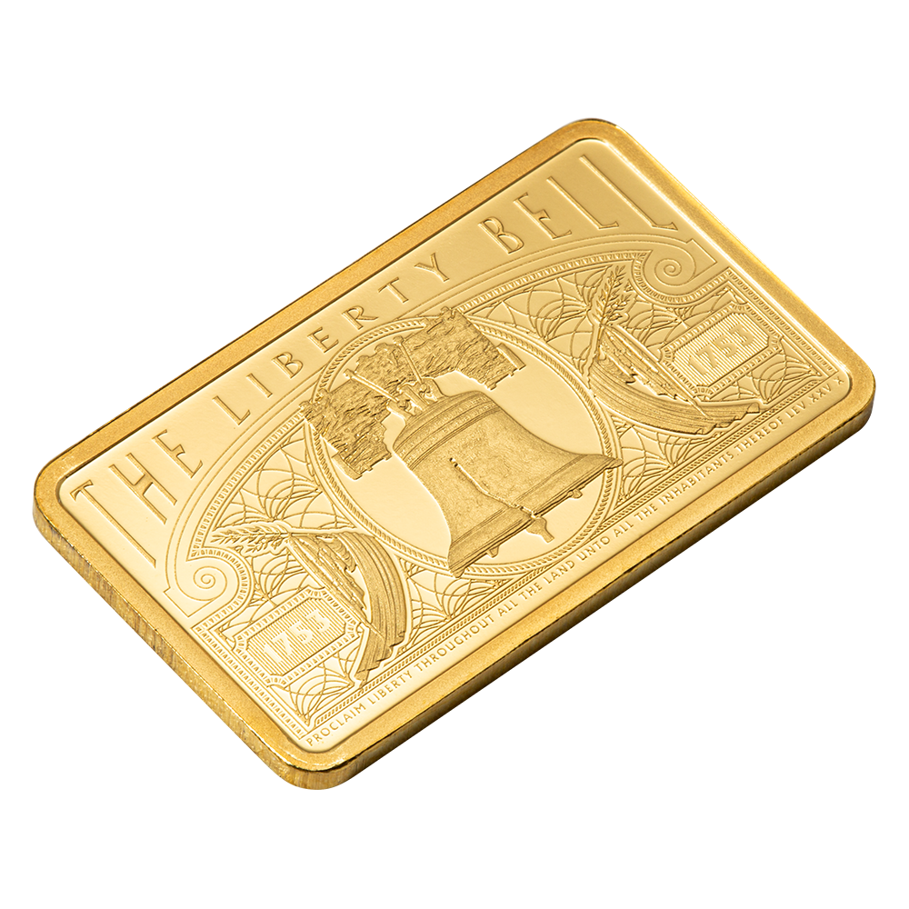 Pamp 5g Pure Gold Bar - America the Free; Liberty Bell