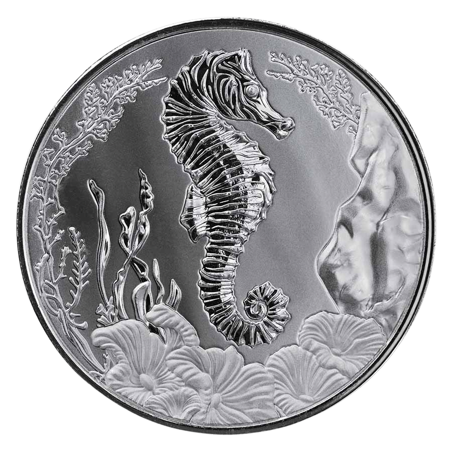 2025 Samoa Silver Seahorse 1 oz Coin Pre-Owned – seahorse design side