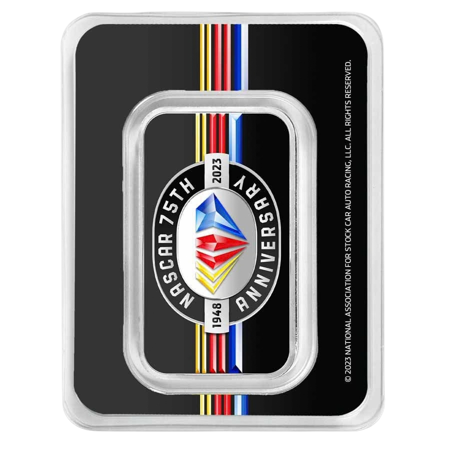 NASCAR Double Sided Colorized 1 oz Silver Bar in TEP – additional view