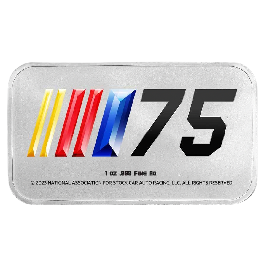 NASCAR Double Sided Colorized 1 oz Silver Bar in TEP – additional view