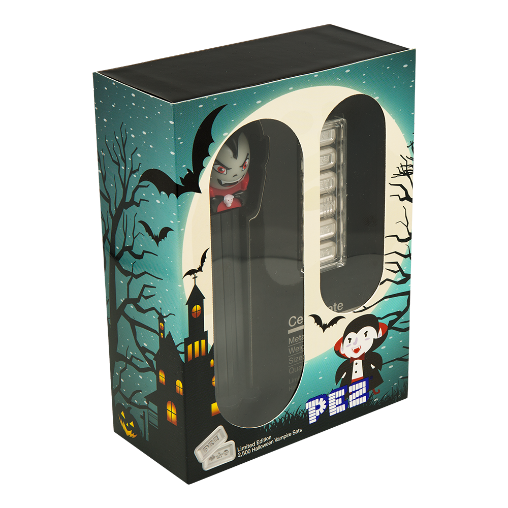 2026 PEZ® Gift Set Vampire Dispenser 6x5g Silver Wafers