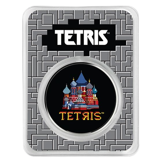 2021 Niue Tetris™ Cathedral Colorized 1 oz Silver Coin in TEP