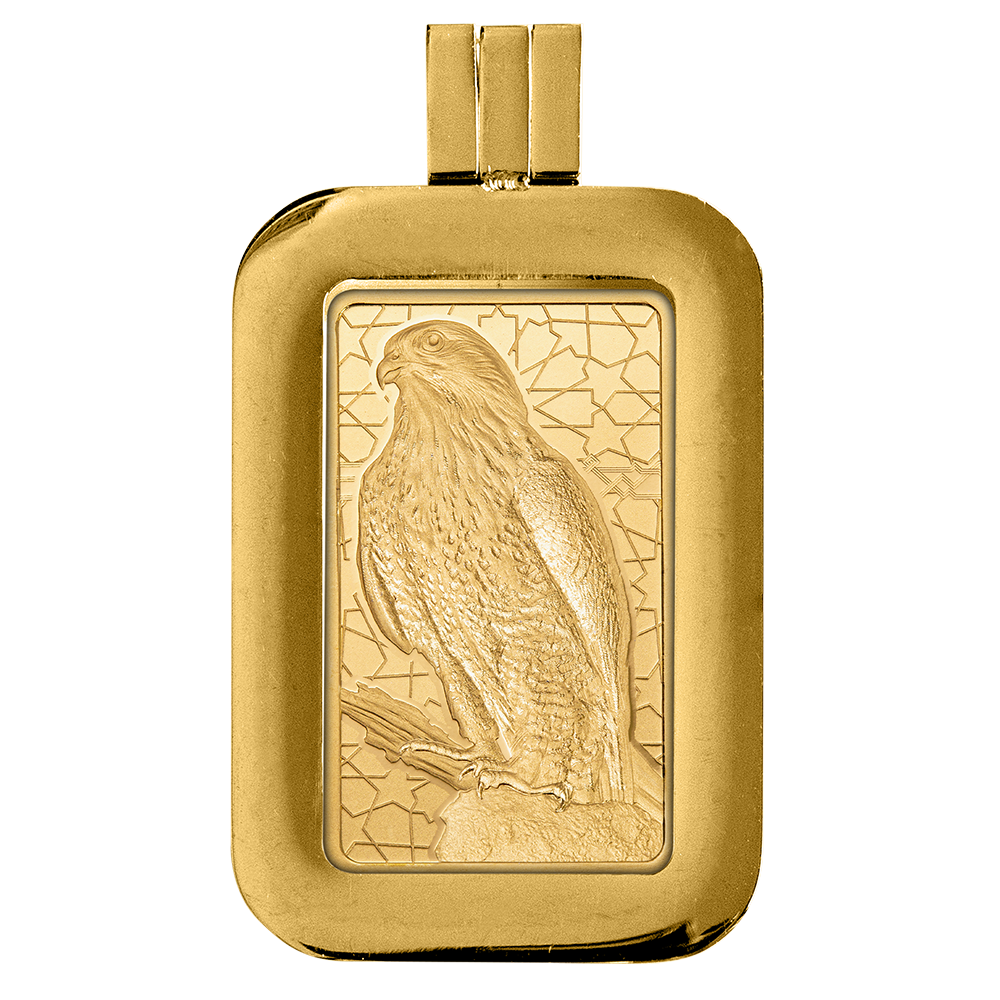 Pamp Arabian Falcon 5g Pure Gold Bar with Pendant Frame
