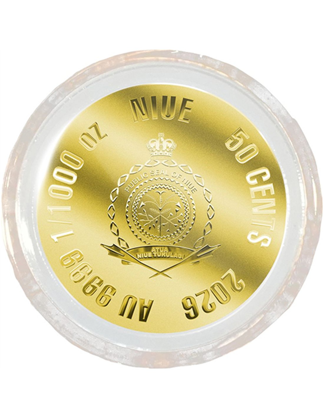 CHINESE PANDA 1/1000 Oz Gold Coin In Card 50 Cents Niue 2026